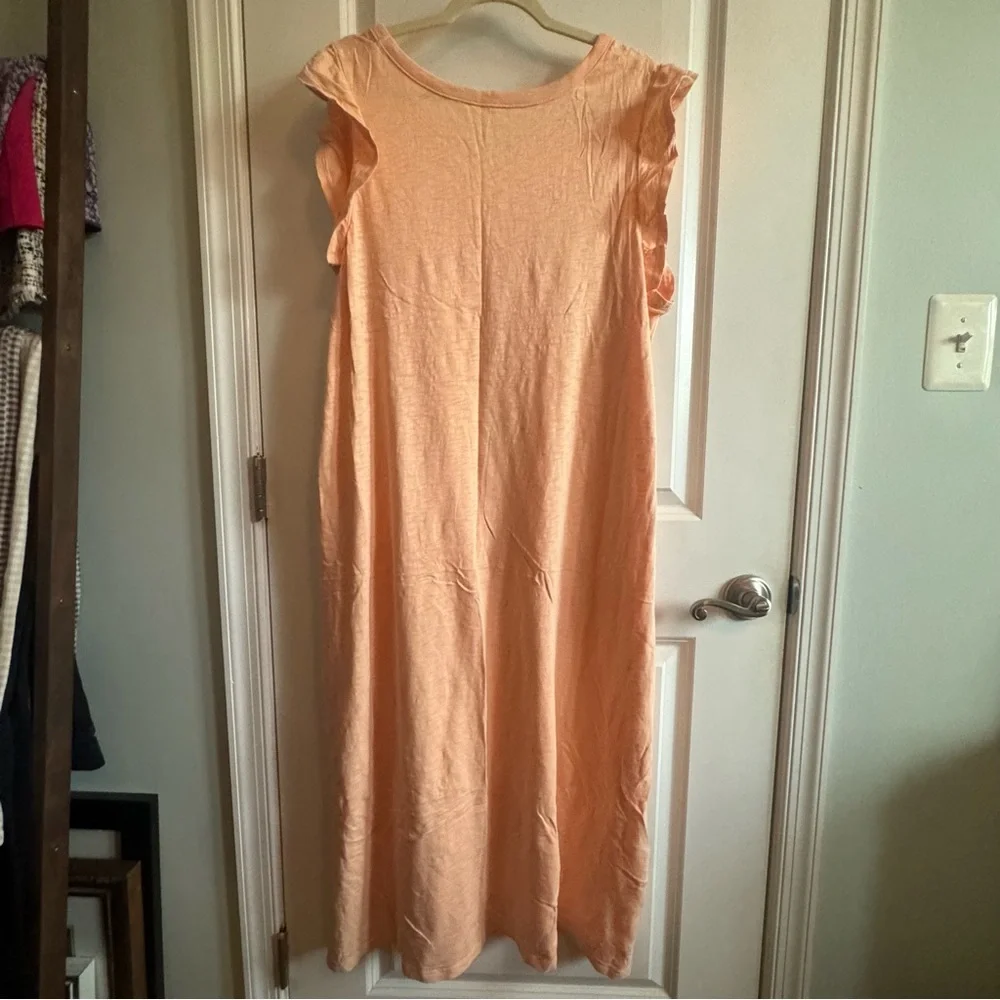 Universal Thread | Women's Cotton Ruffle Tank Dress Coral Size 2X - Picture 5 of 12